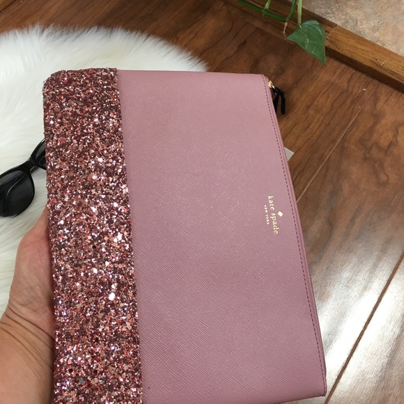 Kate Spade Gia sparkle clutch /cosmetic bag - Picture 4 of 6